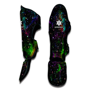 Abstract Dark Galaxy Space Print Muay Thai Shin Guard