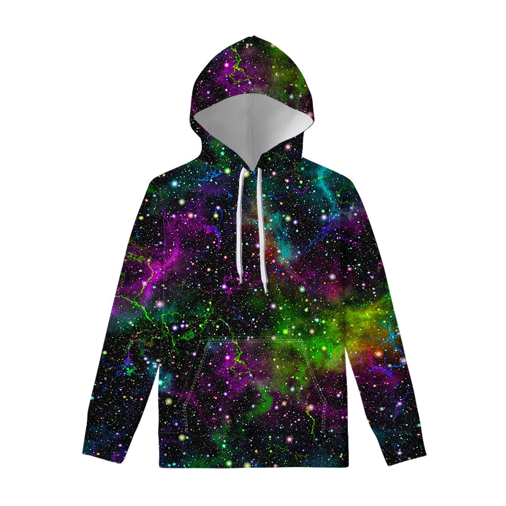 Abstract Dark Galaxy Space Print Pullover Hoodie