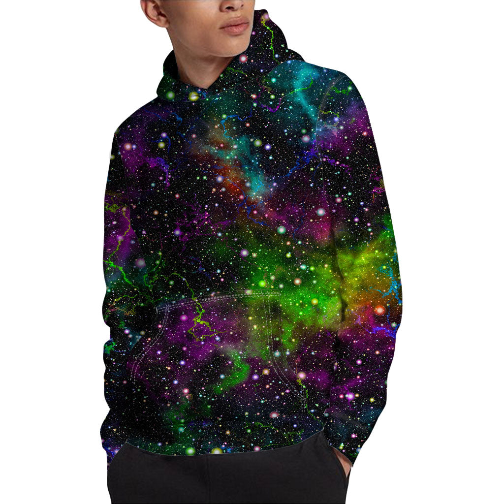 Abstract Dark Galaxy Space Print Pullover Hoodie