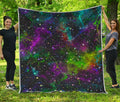 Abstract Dark Galaxy Space Print Quilt