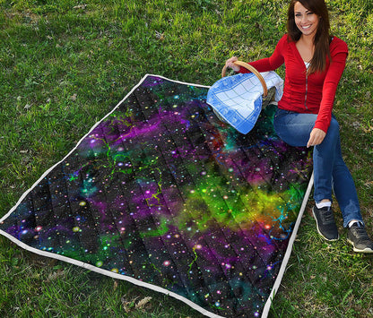 Abstract Dark Galaxy Space Print Quilt