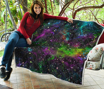 Abstract Dark Galaxy Space Print Quilt