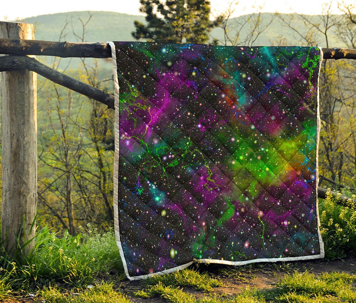 Abstract Dark Galaxy Space Print Quilt