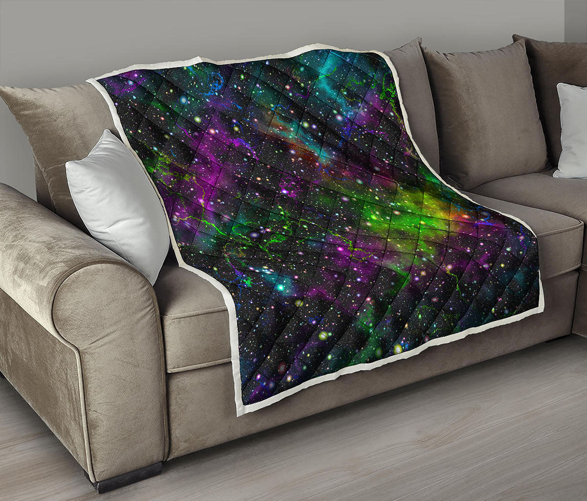 Abstract Dark Galaxy Space Print Quilt