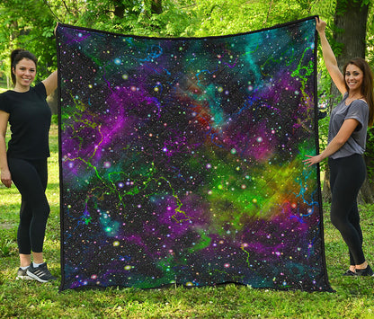 Abstract Dark Galaxy Space Print Quilt