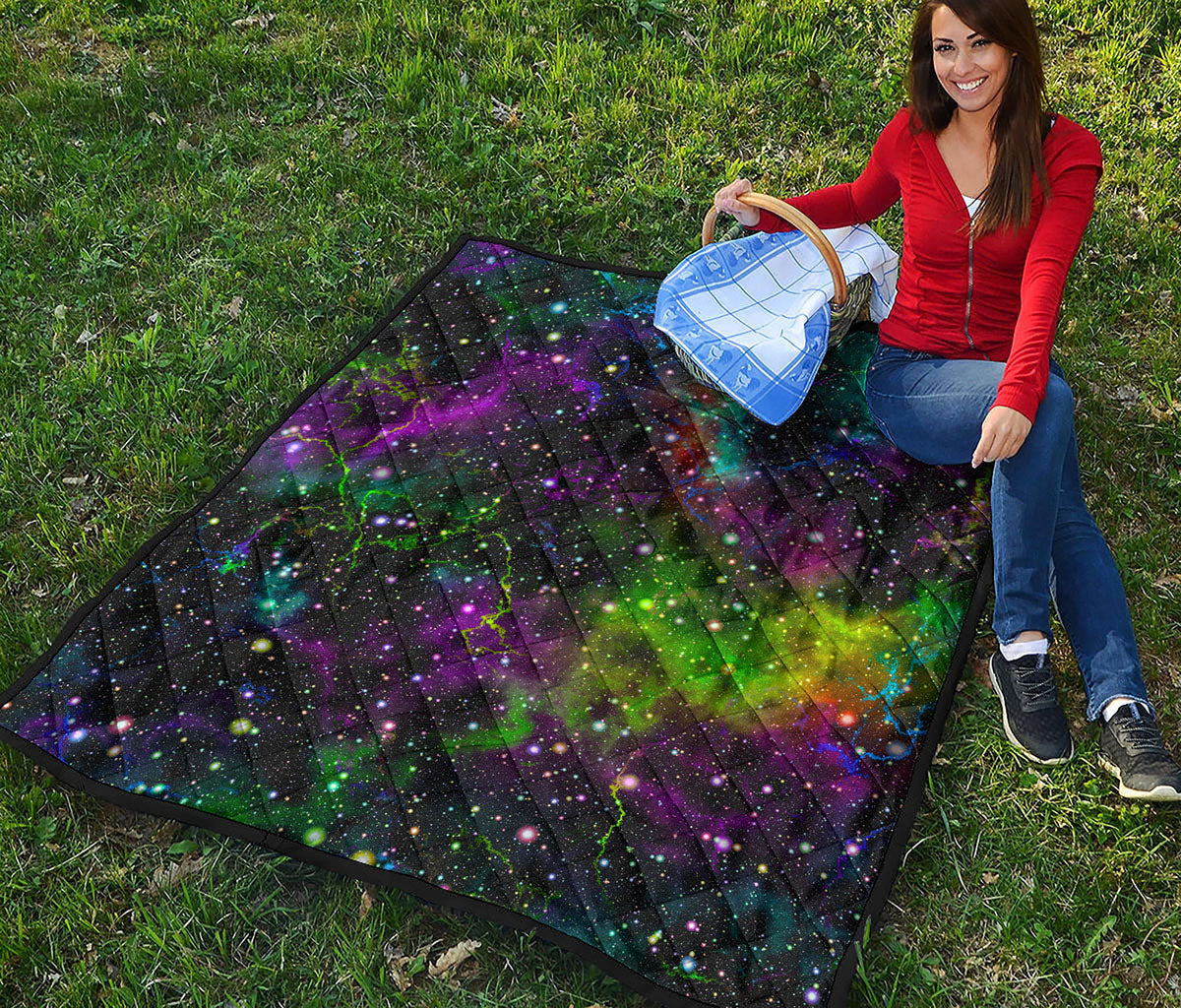 Abstract Dark Galaxy Space Print Quilt