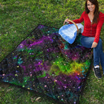 Abstract Dark Galaxy Space Print Quilt