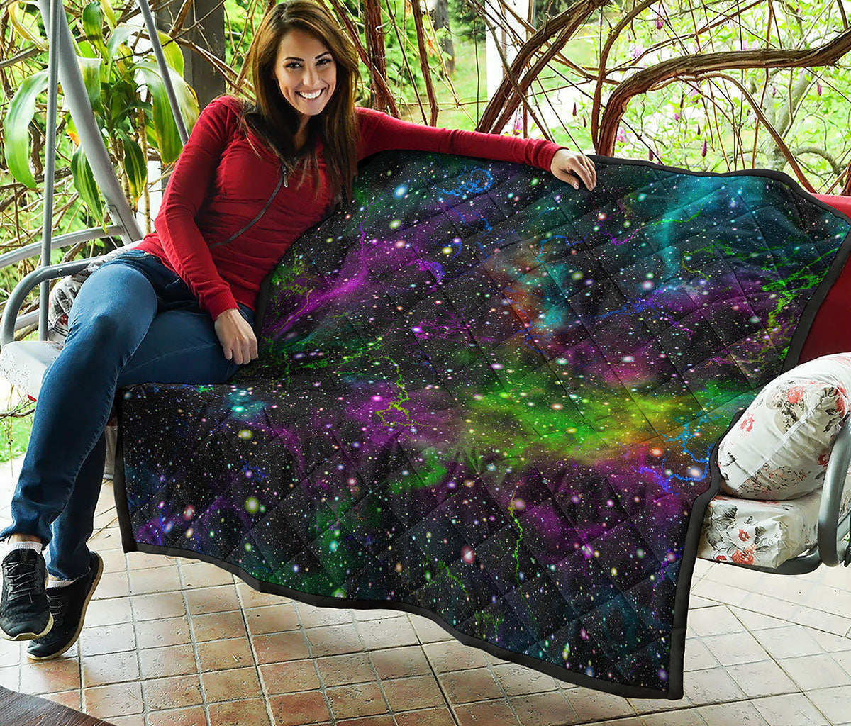 Abstract Dark Galaxy Space Print Quilt