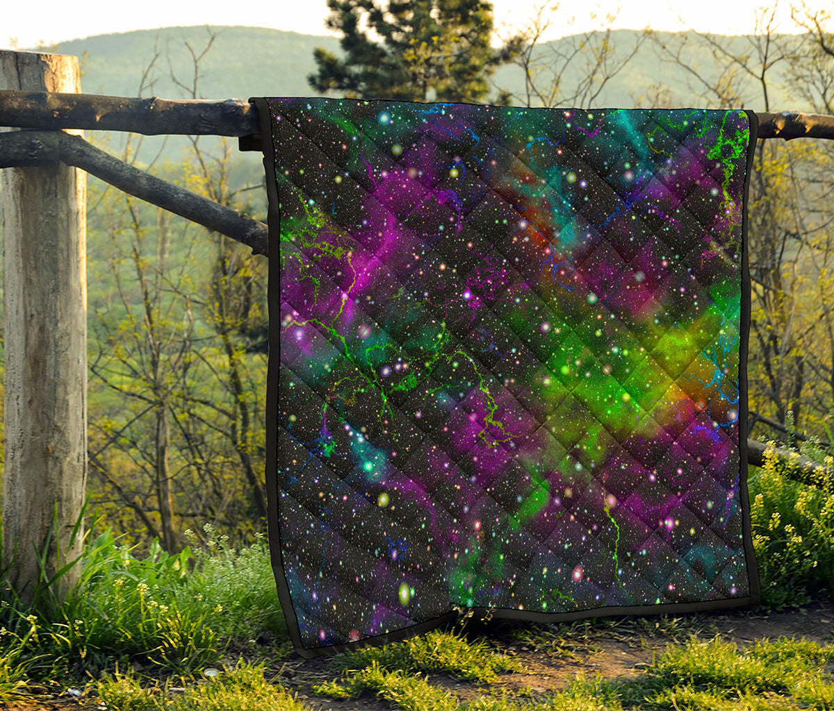 Abstract Dark Galaxy Space Print Quilt