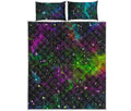 Abstract Dark Galaxy Space Print Quilt Bed Set