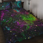 Abstract Dark Galaxy Space Print Quilt Bed Set