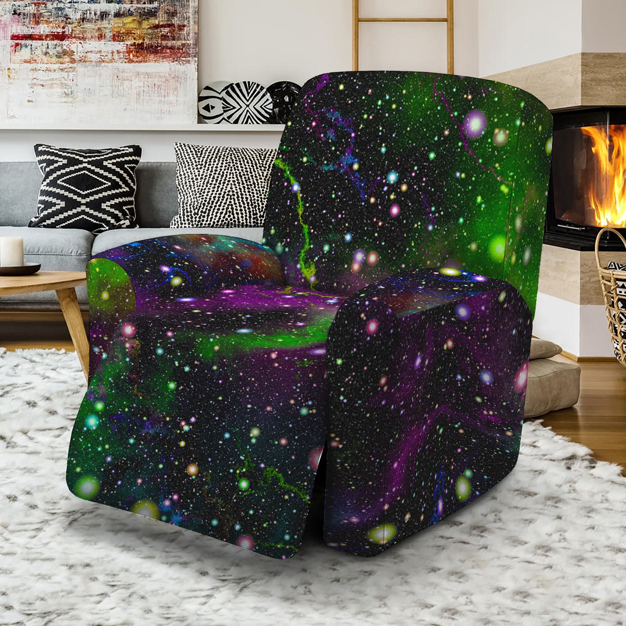 Abstract Dark Galaxy Space Print Recliner Slipcover