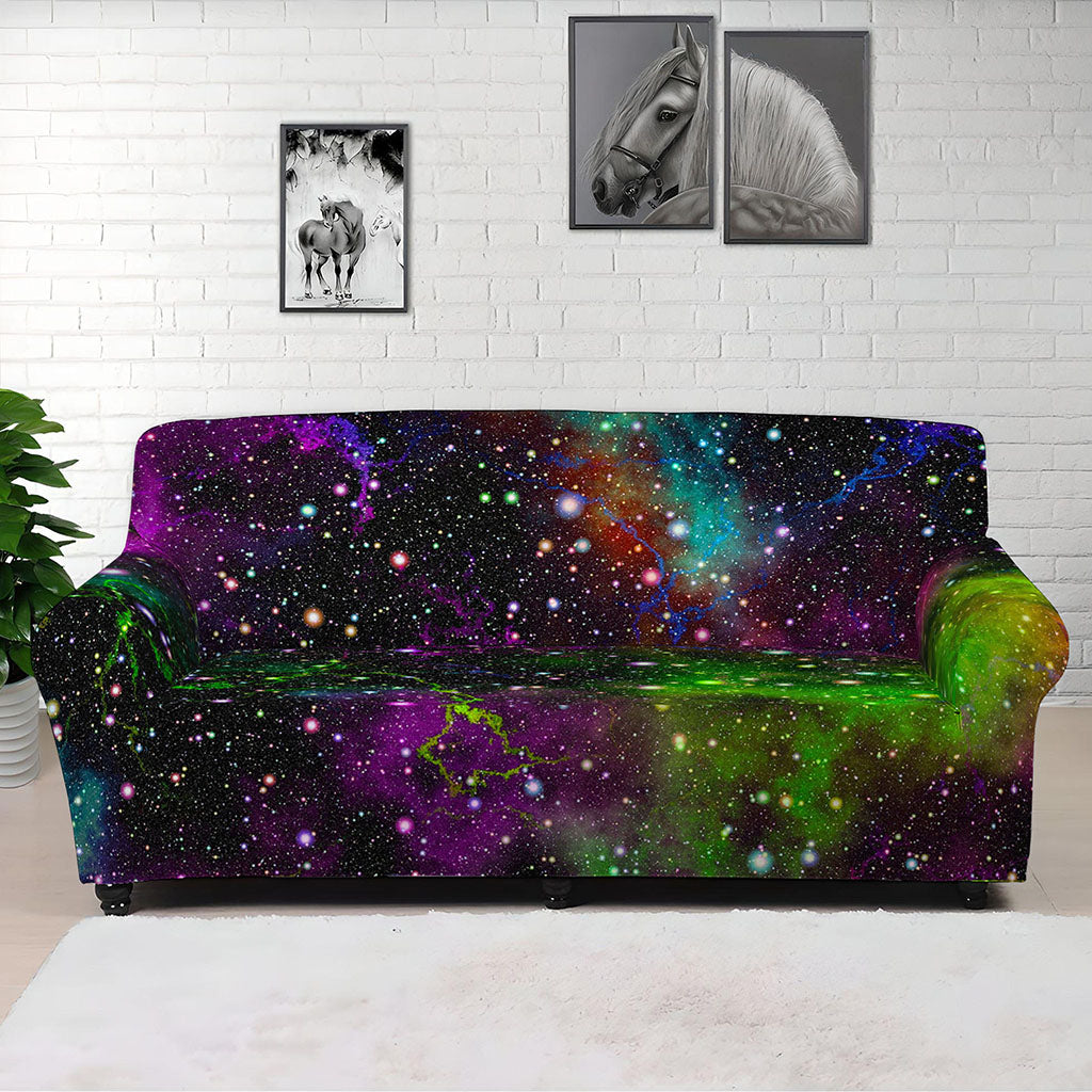 Abstract Dark Galaxy Space Print Sofa Cover