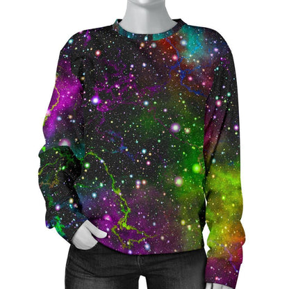Abstract Dark Galaxy Space Print Women's Crewneck Sweatshirt GearFrost