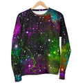 Abstract Dark Galaxy Space Print Women's Crewneck Sweatshirt
