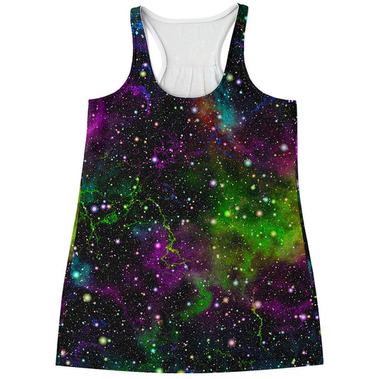 Abstract Dark Galaxy Space Print Women's Racerback Tank Top