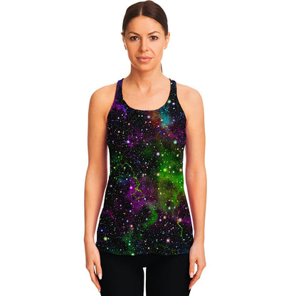 Abstract Dark Galaxy Space Print Women's Racerback Tank Top