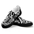 Abstract Dazzle Pattern Print Black Slip On Sneakers