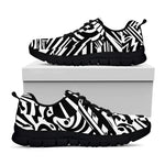 Abstract Dazzle Pattern Print Black Sneakers