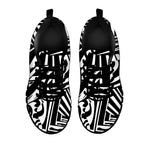 Abstract Dazzle Pattern Print Black Sneakers