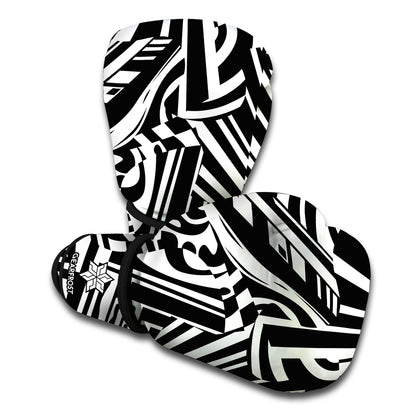 Abstract Dazzle Pattern Print Boxing Gloves