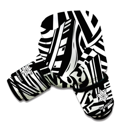 Abstract Dazzle Pattern Print Boxing Gloves