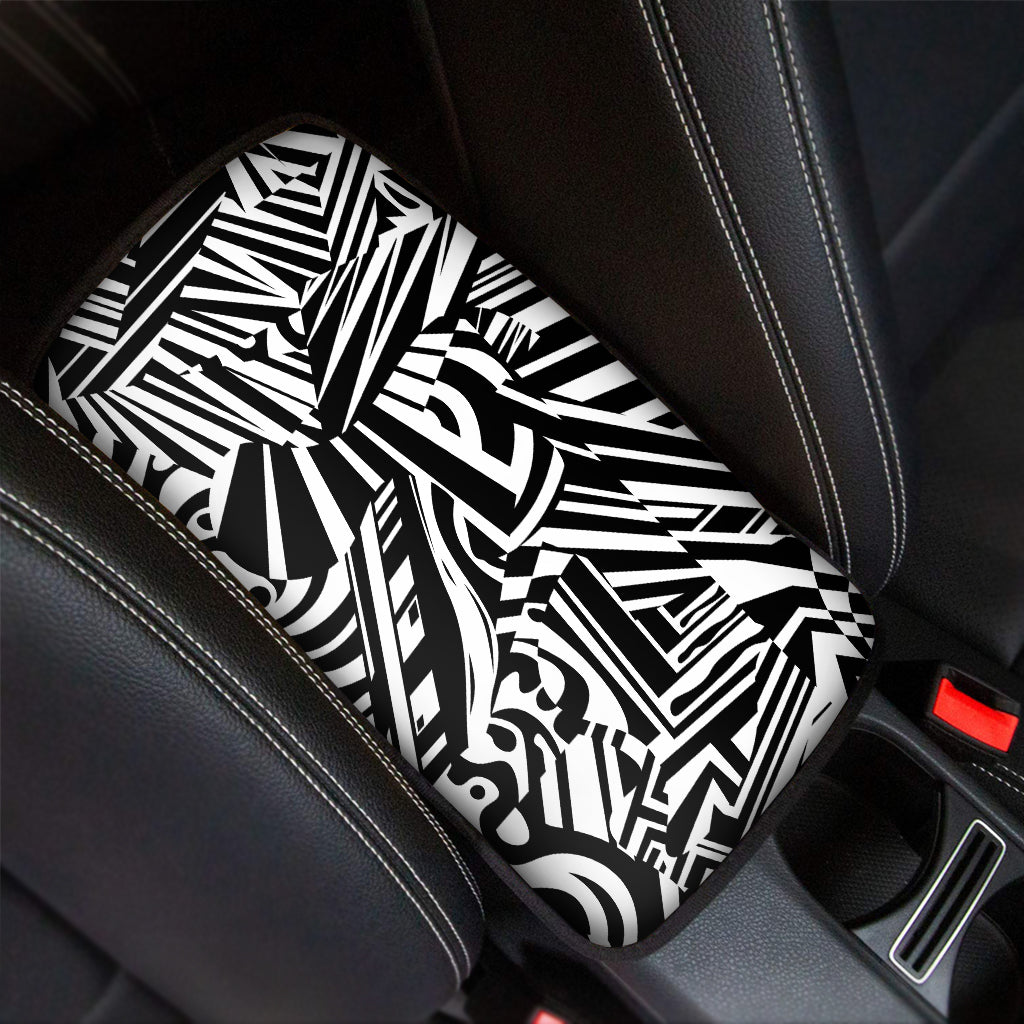 Abstract Dazzle Pattern Print Car Center Console Cover