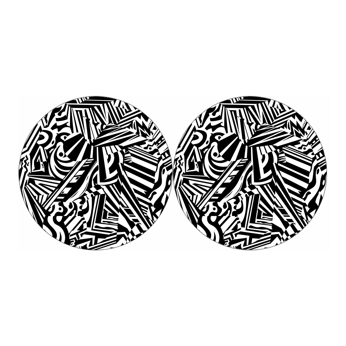 Abstract Dazzle Pattern Print Car Coasters