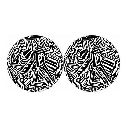 Abstract Dazzle Pattern Print Car Coasters
