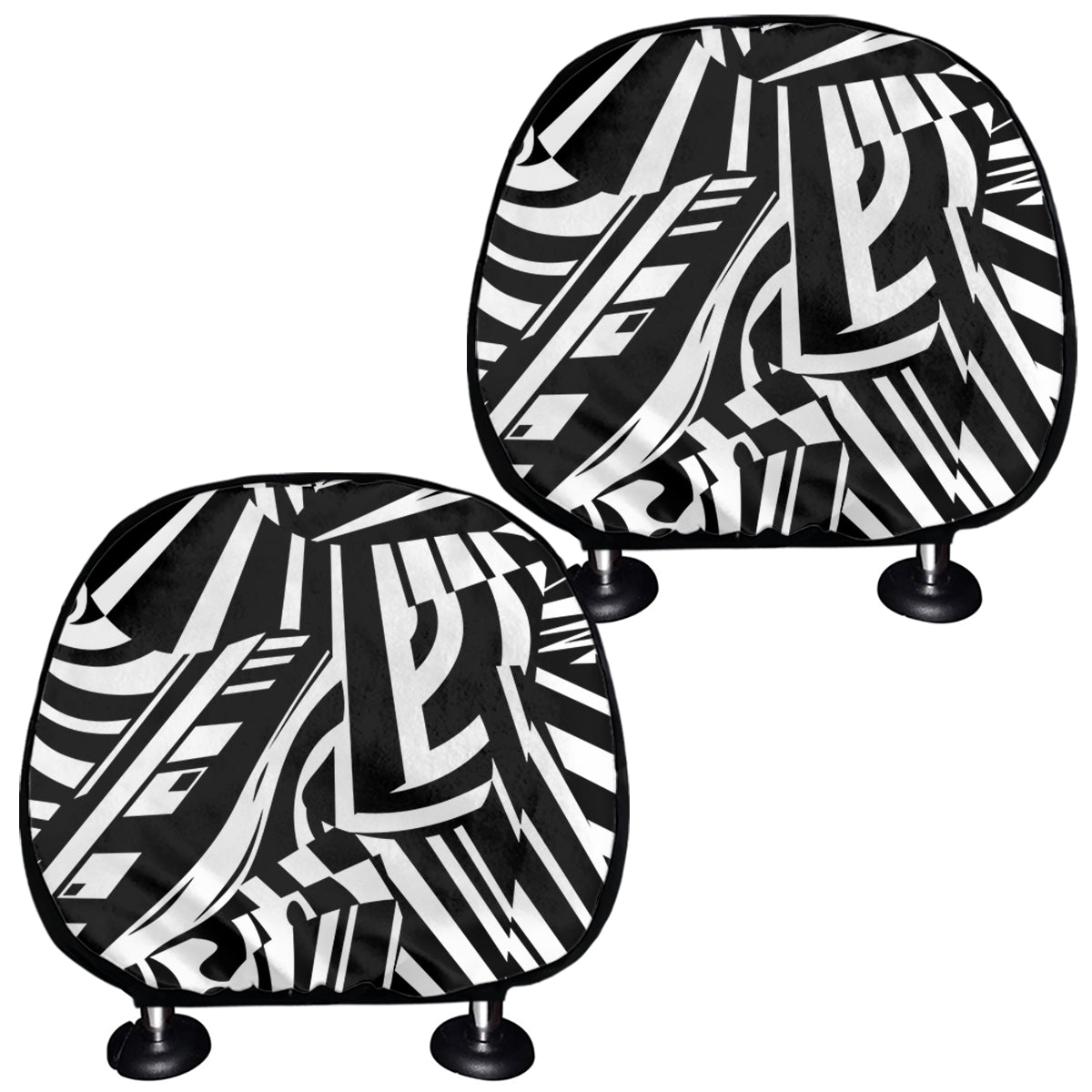Abstract Dazzle Pattern Print Car Headrest Covers