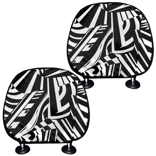 Abstract Dazzle Pattern Print Car Headrest Covers