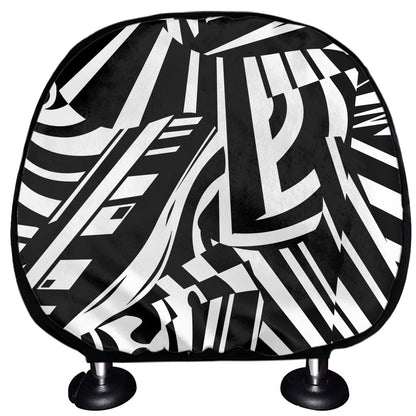 Abstract Dazzle Pattern Print Car Headrest Covers