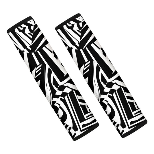 Abstract Dazzle Pattern Print Car Seat Belt Covers