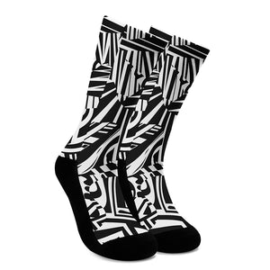 Abstract Dazzle Pattern Print Crew Socks