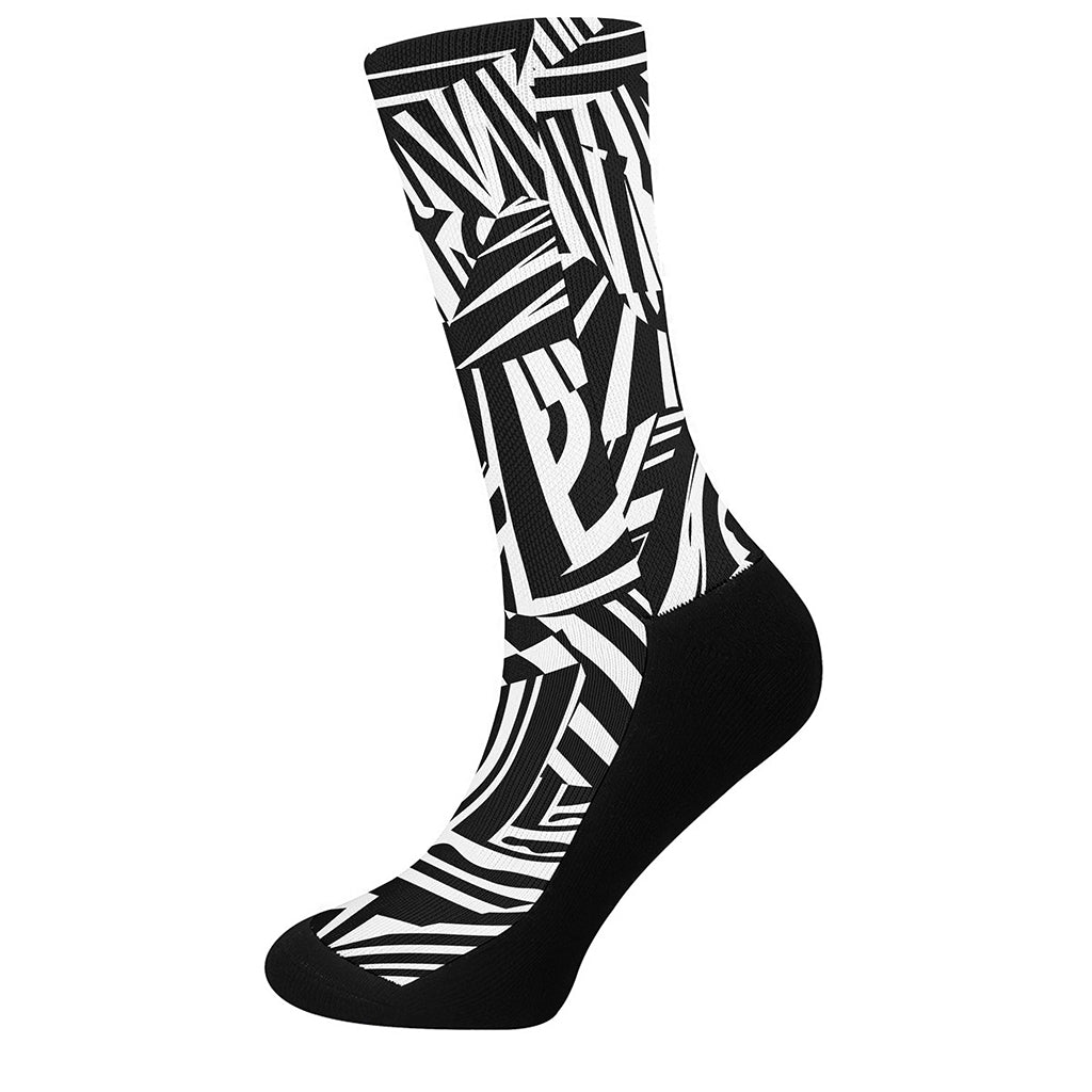 Abstract Dazzle Pattern Print Crew Socks