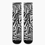 Abstract Dazzle Pattern Print Crew Socks