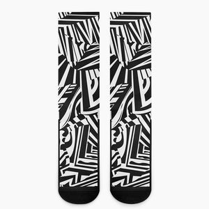 Abstract Dazzle Pattern Print Crew Socks