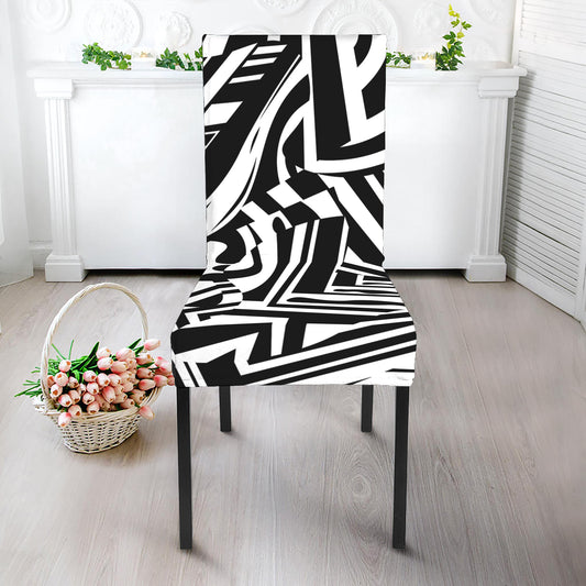 Abstract Dazzle Pattern Print Dining Chair Slipcover