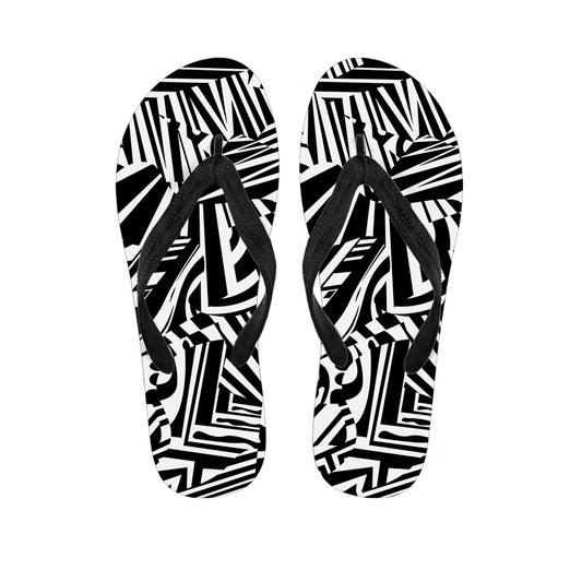 Abstract Dazzle Pattern Print Flip Flops