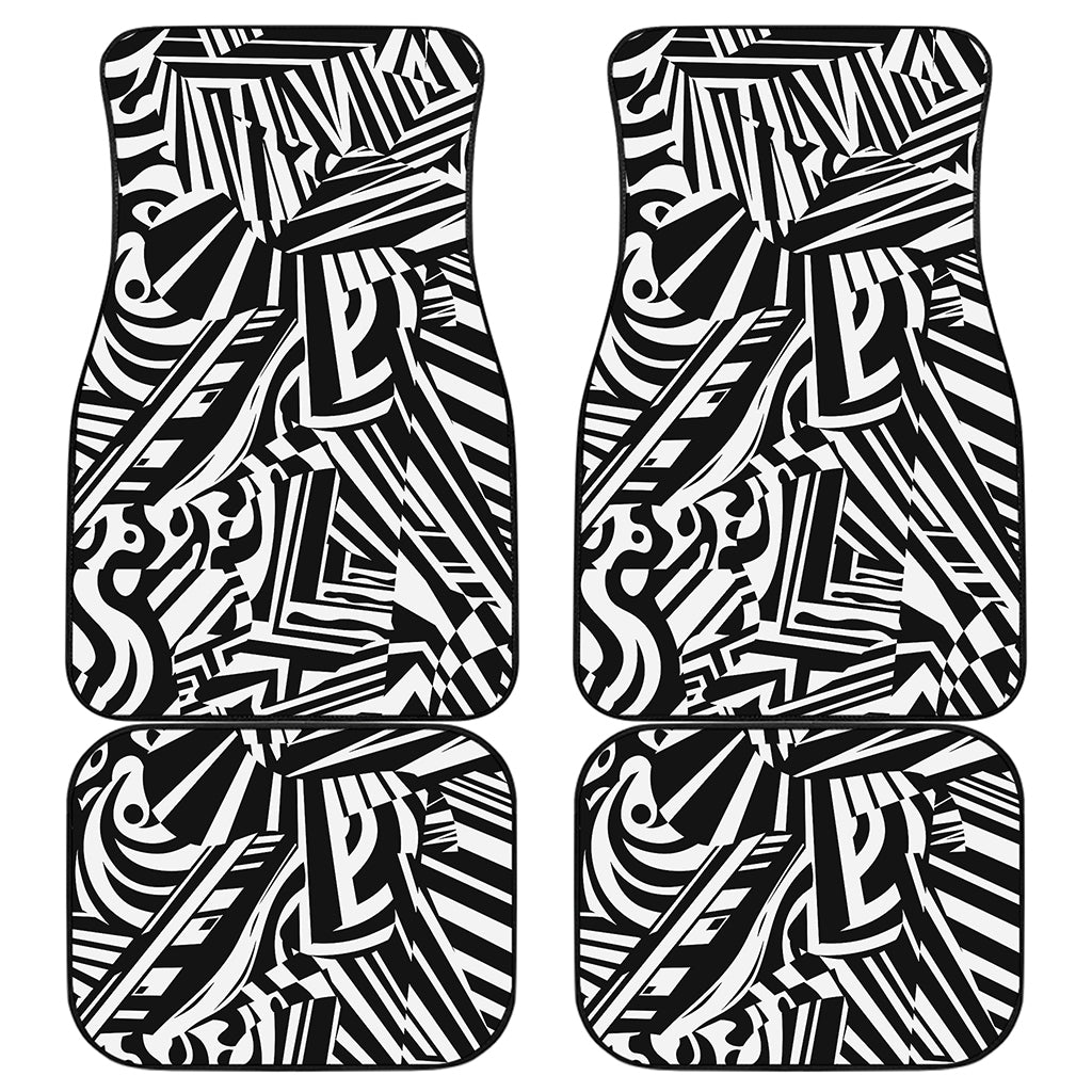 Abstract Dazzle Pattern Print Front and Back Car Floor Mats
