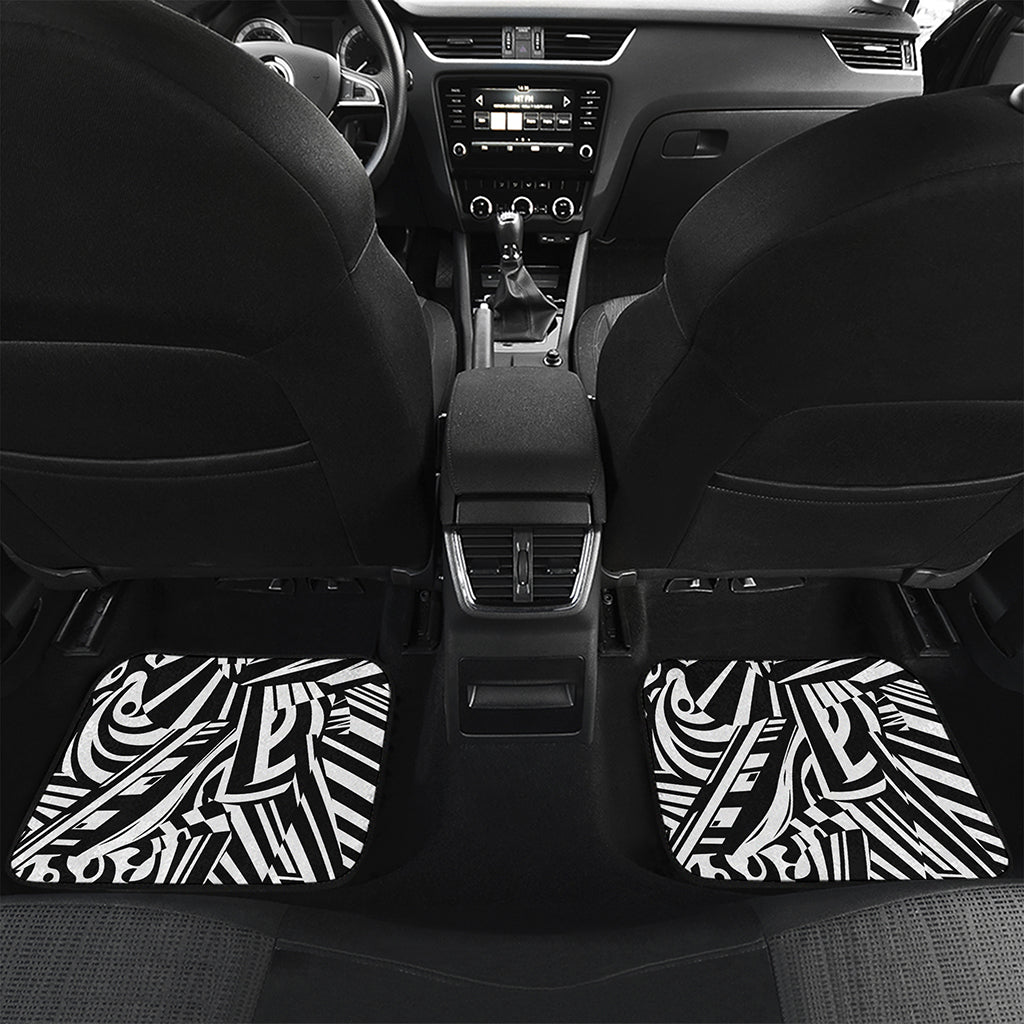 Abstract Dazzle Pattern Print Front and Back Car Floor Mats