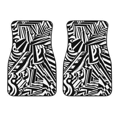 Abstract Dazzle Pattern Print Front Car Floor Mats