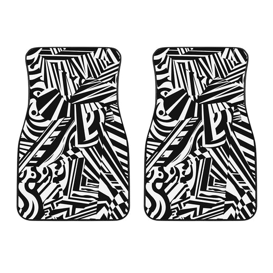 Abstract Dazzle Pattern Print Front Car Floor Mats