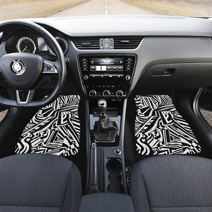 Abstract Dazzle Pattern Print Front Car Floor Mats