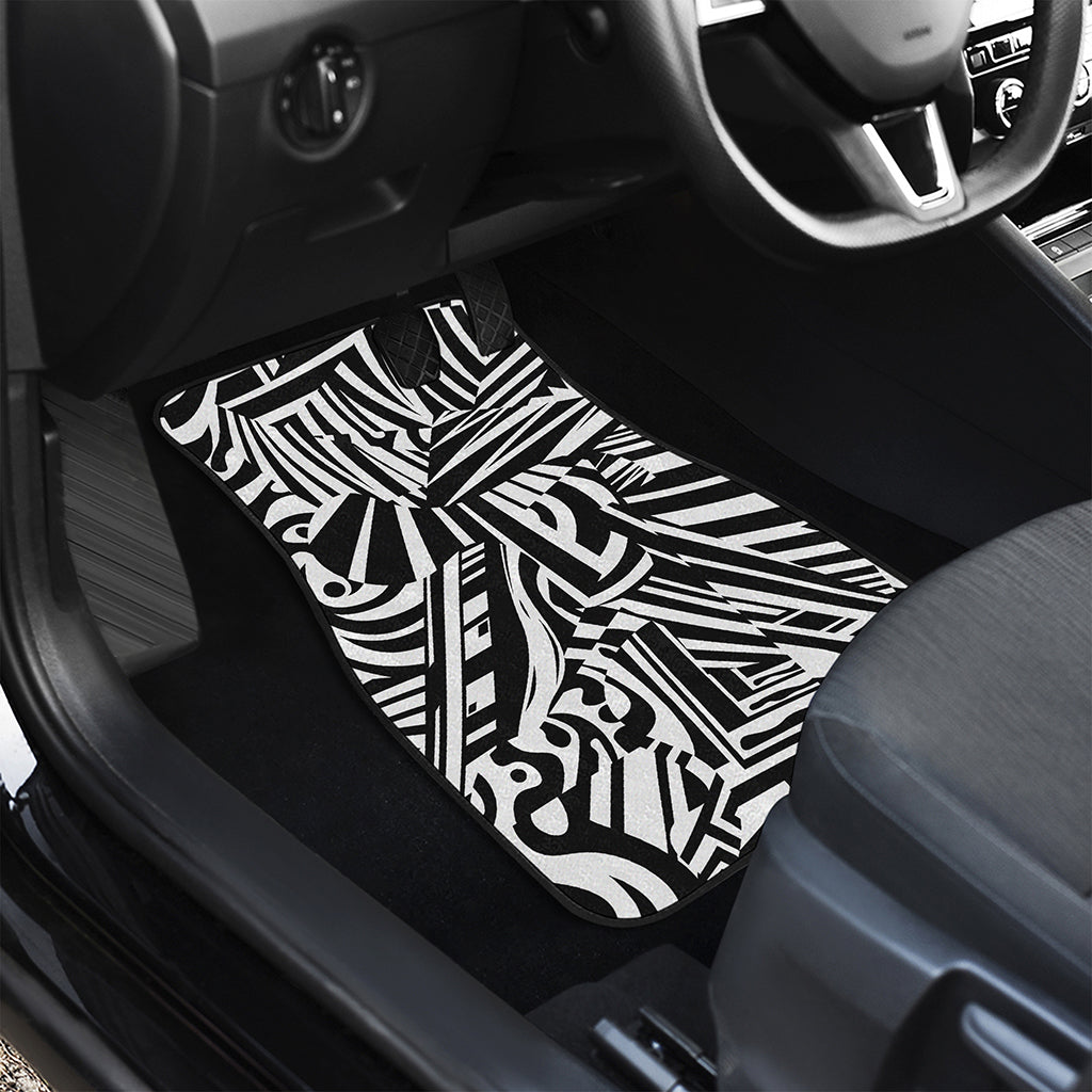 Abstract Dazzle Pattern Print Front Car Floor Mats