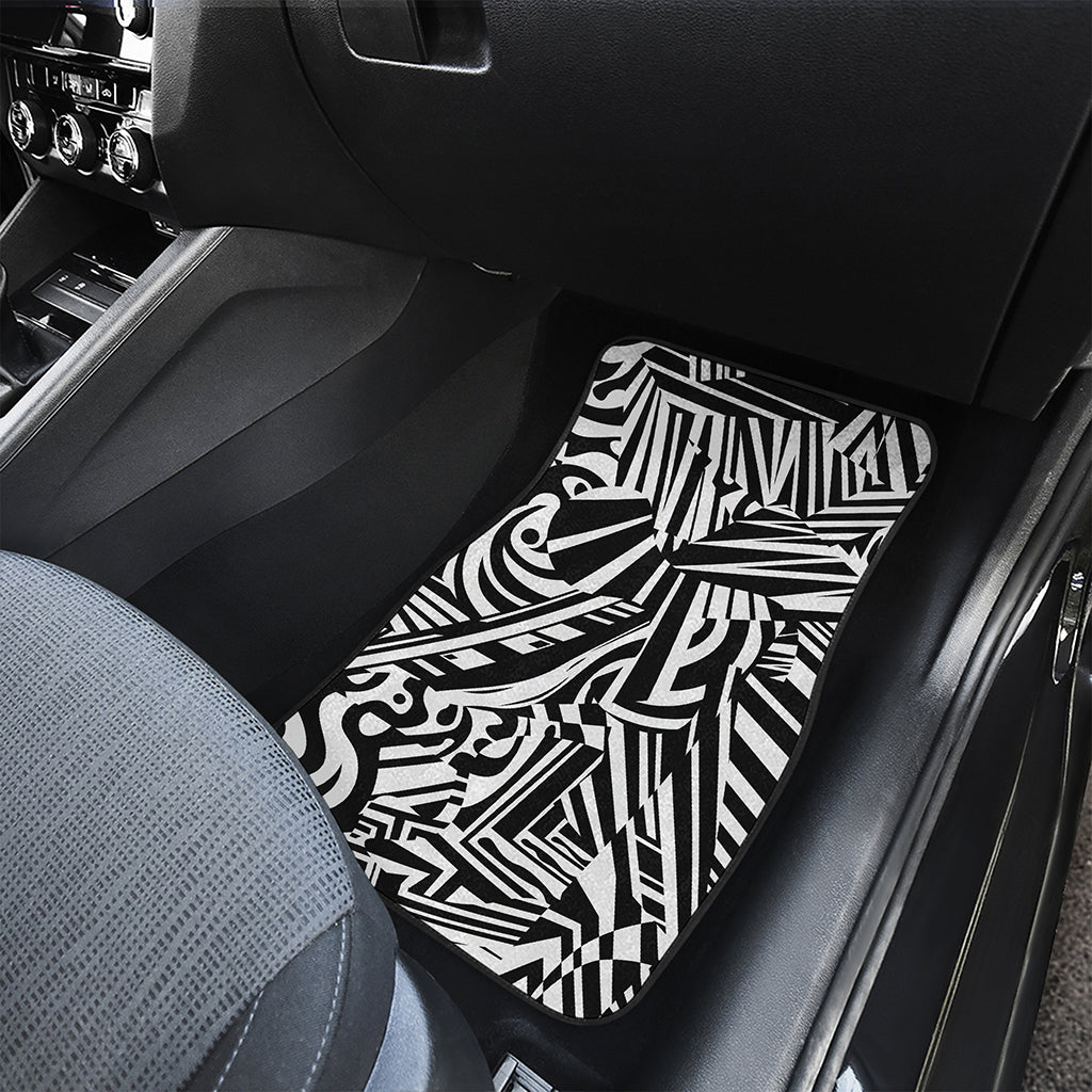 Abstract Dazzle Pattern Print Front Car Floor Mats