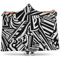 Abstract Dazzle Pattern Print Hooded Blanket