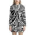 Abstract Dazzle Pattern Print Pullover Hoodie Dress