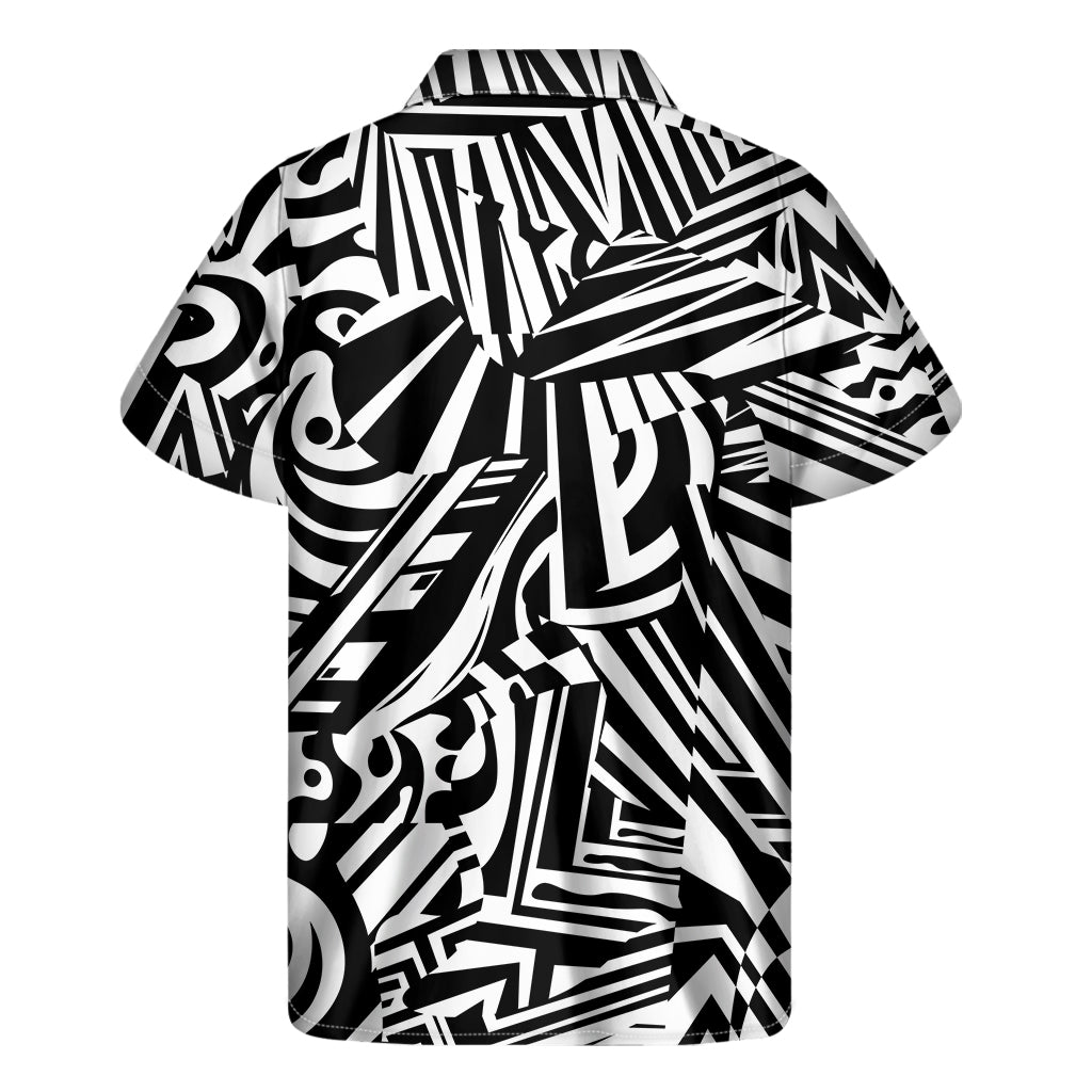 Abstract Dazzle Pattern Print Men's Short Sleeve Shirt