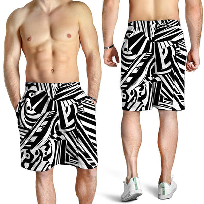 Abstract Dazzle Pattern Print Men's Shorts